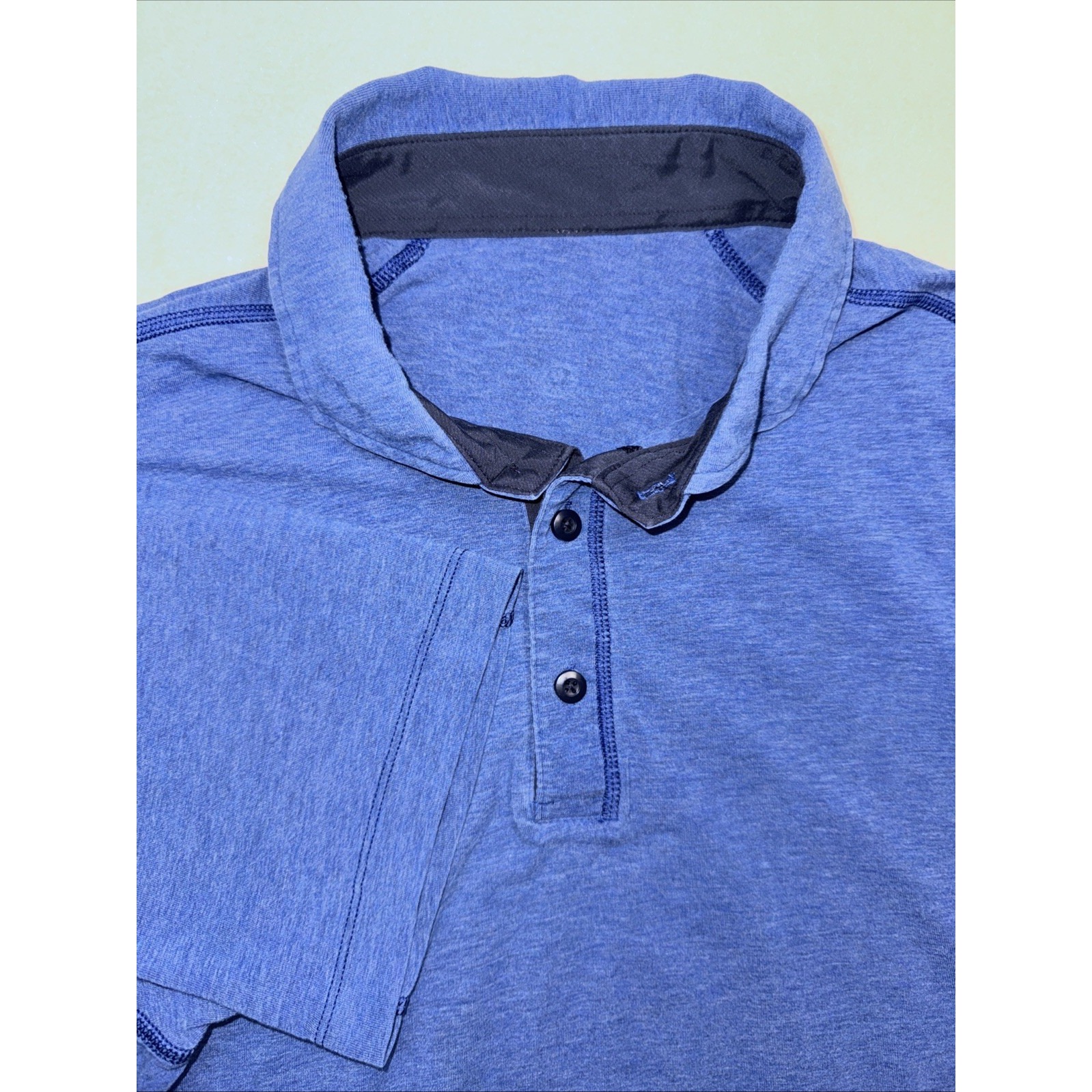 Lululemon Polo Shirt Men's Medium Performance Metal Vent Tech Blue Athletic